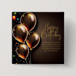 Schwarz und Gold Geburtstag Button