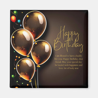 Schwarz und Gold Geburtstag Magnet