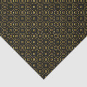 Schwarz und Gold Geometrisches Muster Shiny Elegan Seidenpapier (Ausschnitt)