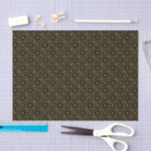 Schwarz und Gold Geometrisches Muster Shiny Elegan Seidenpapier (Handwerk)