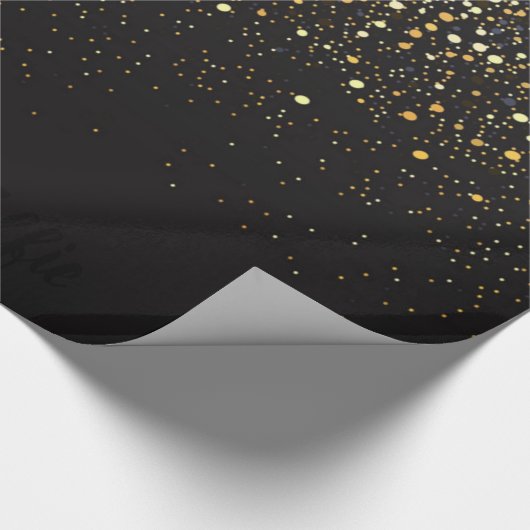 Schwarz und Gold Geschenkpapier (Ecke)