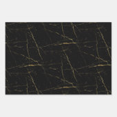 Schwarz und Gold Geschenkpapier Set (Vorderseite 2)