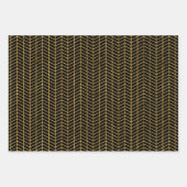 Schwarz und Gold Geschenkpapier Set (Vorderseite)