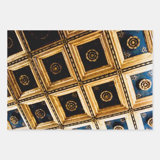 Schwarz und Gold Geschenkpapier Set (Vorderseite 2)