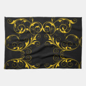 Schwarz und Gold Geschirrtuch (Horizontal)