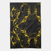 Schwarz und Gold Geschirrtuch (Vertikal)