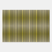 Schwarz und Gold gestreift Geschenkpapier Set (Vorderseite)