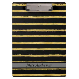 Schwarz und Gold gestreifte, individuell anpassbar Klemmbrett