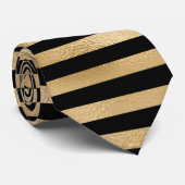 Schwarz und Gold gestreifte Männerschuhe Krawatte (Gerollt)