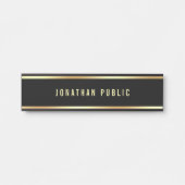 Schwarz und Gold Glam Moderne einfache Vorlage Türschild (Vorderseite )