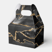 Schwarz und Gold Glitzer Agate Geschenkschachtel (Rückseite)