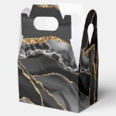 Schwarz und Gold Glitzer Agate Geschenkschachtel (Geöffnet)