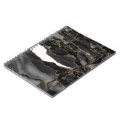 Schwarz und Gold Glitzer Agate Notizblock (Linke Seite)
