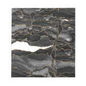 Schwarz und Gold Glitzer Agate Notizblock (Vorderseite)