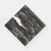 Schwarz und Gold Glitzer Agate Serviette (Ecke)