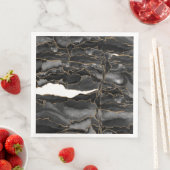 Schwarz und Gold Glitzer Agate Serviette (Beispiel)