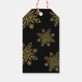 Schwarz und Gold Glitzer Snowflake Happy Holidays Geschenkanhänger (Rückseite)