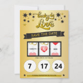 Schwarz und Gold - Glück in der Liebe Save the Dat Date (Vorderseite)