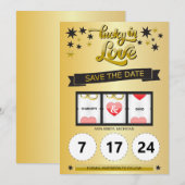 Schwarz und Gold - Glück in der Liebe Save the Dat Date (Vorne/Hinten)