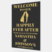 Schwarz und Gold glücklich je nach Hochzeit Willko Acrylschild (Winkel)
