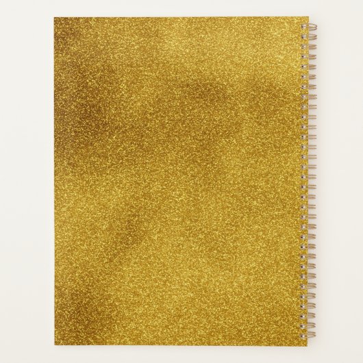 Schwarz und Gold glücklich Neues Jahr Planer (Rückseite)