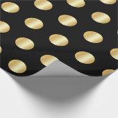 Schwarz und Gold Golden Elegant Modernes Template Geschenkpapier (Ecke)