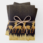 Schwarz und Gold, halbglänzend Geschenkpapier Set (Beispiel)