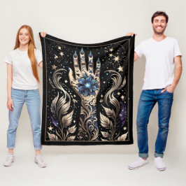 Schwarz und Gold Hand Tattoo Fleecedecke