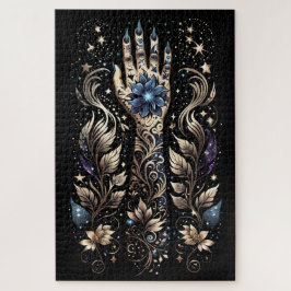 Schwarz und Gold Hand Tattoo Puzzle