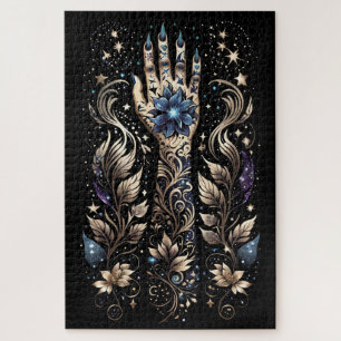 Schwarz und Gold Hand Tattoo Puzzle