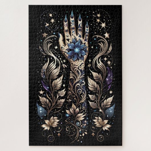 Schwarz und Gold Hand Tattoo Puzzle (Vertikal)