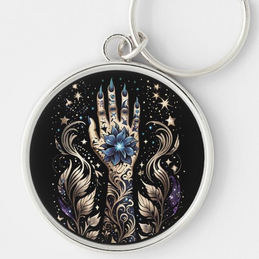 Schwarz und Gold Hand Tattoo Schlüsselanhänger (Vorne)