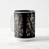 Schwarz und Gold Hand Tattoo Zweifarbige Tasse (Vorderseite Links)