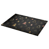 Schwarz und Gold Imitate Weihnachtsbäume aus Metal Schneidebrett (Ecke)