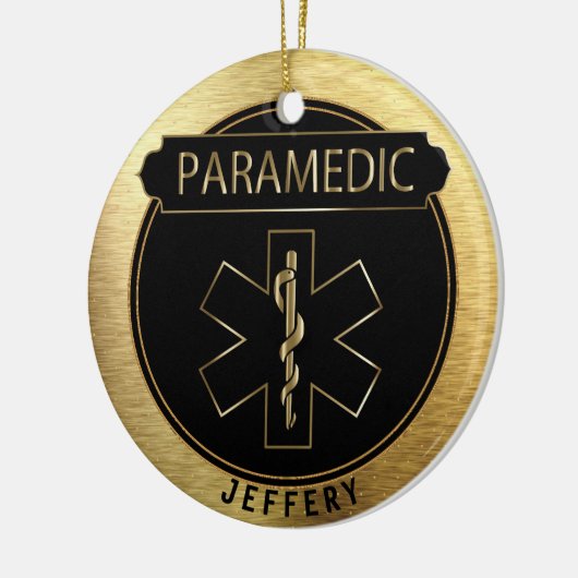 🚑 - Schwarz und Gold in Großformat Keramik Ornament (Links)