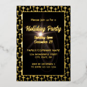 Schwarz und Gold Jesus kreuzen alle religiösen Ere Folieneinladung (Vorderseite)