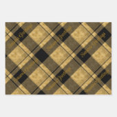 Schwarz und Gold Kariert mit Weihnachtstext Geschenkpapier Set (Vorderseite 2)