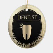 🦷 - Schwarz und Gold Keramik Ornament (Links)