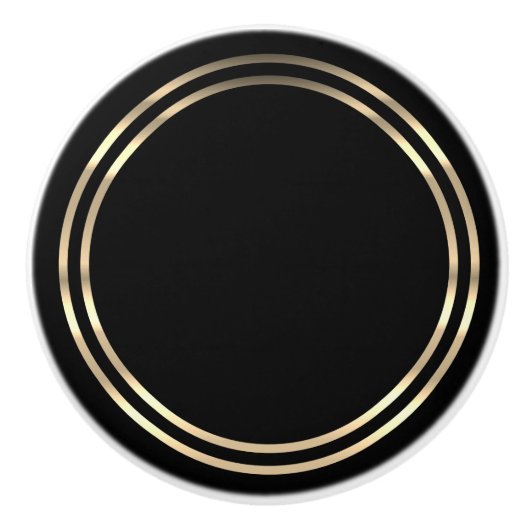 Schwarz und Gold Keramikknauf (Vorderseite)