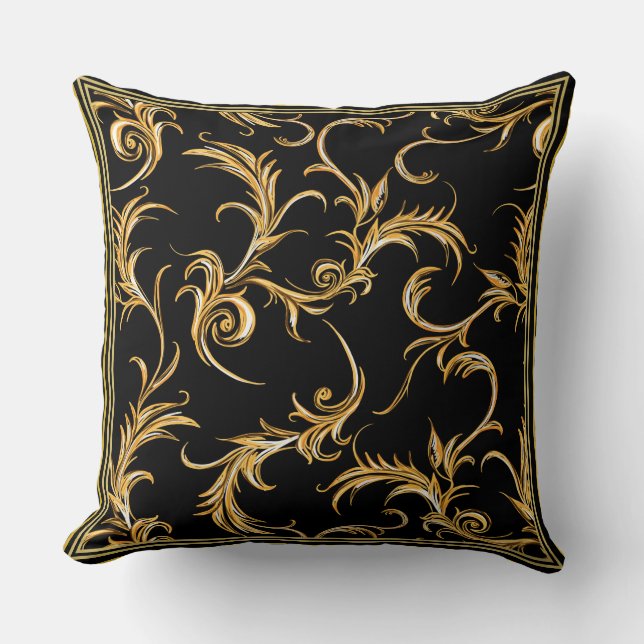 Schwarz und Gold Kissen (Vorderseite)