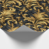 Schwarz und Gold Klasse Elegantes Muster Geschenkpapier (Ecke)