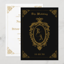 Schwarz und Gold Klassische gotische Hochzeit