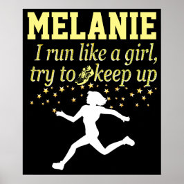 SCHWARZ UND GOLD LAUFEN WIE EIN MÄDCHEN PERSONALIS POSTER