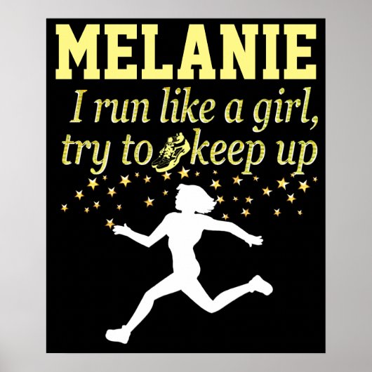 SCHWARZ UND GOLD LAUFEN WIE EIN MÄDCHEN PERSONALIS POSTER (Vorne)