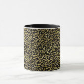 Schwarz und Gold Leopard Druckmuster Kaffee Tasse (Zentrum)