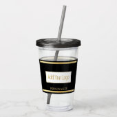 Schwarz und Gold - Logo Acryltrinkbecher (Rückseite)