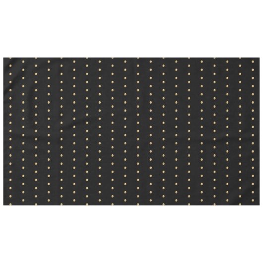 Schwarz und Gold Look Polka Dot Muster Elegant Tischdecke (Vorderseite (Horizontal))