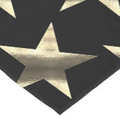 Schwarz und Gold Look Sterne Muster Moderne Weihna Großer Tischläufer (Ecke)