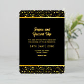 Schwarz und Gold Luxus Card Design Gold Fossil Folieneinladung (Stehend vorne)