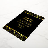 Schwarz und Gold Luxus Card Design Gold Fossil Folieneinladung (Gedreht)